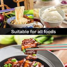 Load image into Gallery viewer, 8 Pairs Metal Chopsticks Reusable 18/8 Stainless Steel Chopsticks Set Cute Laser Engraved Non-slip Japanese Korean Chinese Chopstick for Cooking Eating Dishwasher Safe 9.25&quot; Chop Sticks Gift Set