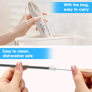 20 Pack Reusable Stainless Steel Metal Straws,10.5" & 8.5" Reusable Drinking Straws with 20 Silicone Tips 5 Straw Brushes 1 Travel Case,Eco Friendly Extra Long Metal Straw Fit for 20 24 30 oz Tumbler