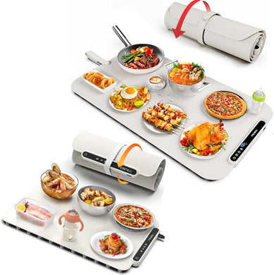 BW450 Off-white Food Warming Mat Bundle with BW701 Off-white Electric Warming Tray