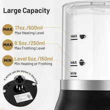 Load image into Gallery viewer, Secura Detachable Milk Frother, 17oz Electric Milk Steamer Stainless Steel, Automatic Hot/Cold Foam and Hot Chocolate Maker with Dishwasher Safe, 120V