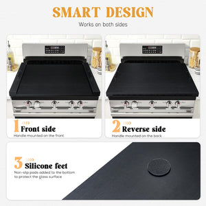 Noodle Board Stove Cover with Handles for Electric, Gas Stove Top (Acacia Wood)