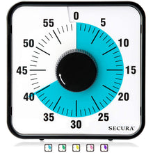 Load image into Gallery viewer, Secura 60-Minute Visual Countdown Timer, 7.5-Inch Oversize Classroom Visual Timer for Kids and Adults, Durable Mechanical Kitchen Timer Clock with Magnetic Backing (Blue)