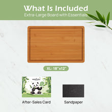 Load image into Gallery viewer, Bamboo Cutting Board, Durable Wood Cutting Boards for Kitchen with Deep Juice Grooves &amp; Built-in Handles, Ideal Charcuterie &amp; Chopping for Meat, Vegetables and Fruits Ideal Kitchen Gifts