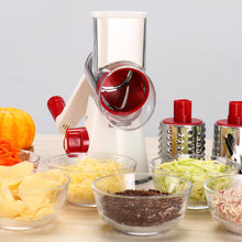Load image into Gallery viewer, Rotary Cheese Grater Hand Crank Cheese Shredder for Fresh Cheese, Vegetable, Nuts,Non-slip Suction Base, Free Cleaning Brush Three Blades, Black