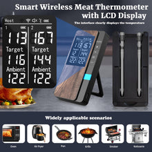 Load image into Gallery viewer, Wireless Meat Thermometer-Multi Sensors Digital Food Thermometer with Ultra-Thin Probes, App&amp;Host Control- Accuracy Bluetooth Meat Thermometer for BBQ, Oven, Grill, Smoker