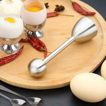 Load image into Gallery viewer, Soft Hard Boiled Egg Cutter Topper Set Egg Cracker with Include 2 Cup 2 Spoon 1 Topper Cutter Shell Separator Remover Stainless Steel Kitchen Tool