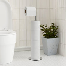 Load image into Gallery viewer, Toilet Paper Holder Stand and Dispenser for 4 Spare Rolls, Stainless Steel Free-Standing Toilet Tissue Paper Roll Storage Shelf