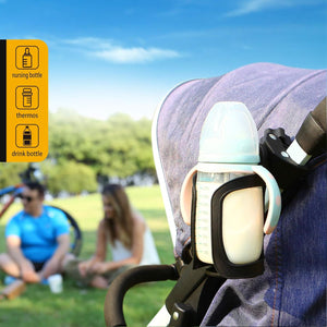 Pack of 2 Pram Cup Holder,Universal Stroller Cup Holders,Adjustable Pushchair Bottle Organizer for Bikes, Trolleys,Walkers and Wheelchairs