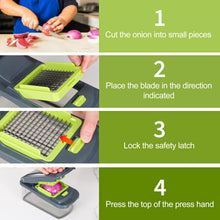 Load image into Gallery viewer, Vegetable Chopper With Container, Multifunctional Food Chopper Onion &amp; Vegetable Cutter Dicer With 8 Blades, Carrot &amp; Veggie Slicer 2 Blades
