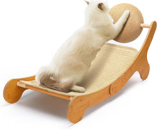 Load image into Gallery viewer, Outamateur Sisal Cat Scratcher Bed, Cat Hammock Chair, 3 in 1 Cats Scratcher Lounge, Cats Mini Beach Chair with Toy Ball, Pet Beds with Removable Sisal Pad for Indoor Small Animal, Puppy, Rabbit