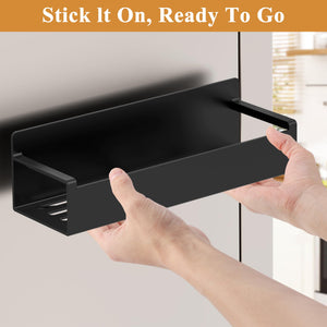 4 Pack Magnetic Spice Rack Organizer for Refrigerator and Oven, Black Fridge Organizers and Storage for Kitchen