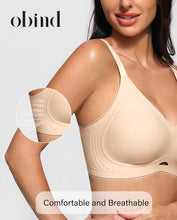 Load image into Gallery viewer, Wireless Jelly Bras for Women Push Up Seamless Comfort T-Shirt Bra | Full Coverage Everyday Bralette with Breathable Mesh Vents for Sleep and Yoga, Includes Matching Extender and Laundry Bag