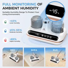 Load image into Gallery viewer, Mattress Vacuum Cleaner - 5-in-1 Cordless Bed Vacuum Cleaner, Powered by UV-C Light &amp; Ultrasonic Technology, 16Kpa Strong Suction,Low Noise,Suitable for Dust, Pet Hair, Etc.