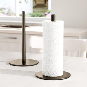Silver Paper Towel Holder Free-Standing, Premium Stainless Steel Paper Rolls Organizer, Classic Fashion Kitchen Roll Dispenser