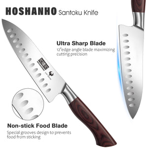 Fillet Knife 7 Inch, Professional High Carbon Stainless Steel Boning Knife for Meat, Ultra Sharp Japanese Fish Fillet Knives with Ergonomic Wood Handle