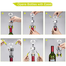 Load image into Gallery viewer, Beneno Wine Opener, Zinc Alloy Premium Wing Corkscrew with Multifunctional Bottles Opener, Sharp Wine Corkscrew with Ergonomic Non-Slip Wing Handle, Upgrade