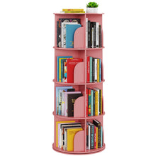 Load image into Gallery viewer, SpaceAid 4 Tier Rotating Bookshelf Tower, Spinning Bookcase Lazy Susan, Revolving 360 Book Shelf Storage Round Carousel, Vertical Rotate Turning Spiral Corner Organizer, White