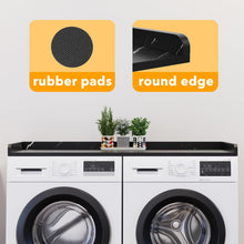 Load image into Gallery viewer, SpaceAid Washer Dryer Countertop, Laundry Wood Shelf Topper with Edge, 54&quot; Width x 27.5&quot; Depth Cover Guard Organizer for Washer and Dryer Laundry Hamper Counter Storage Organization (Black)