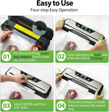 Load image into Gallery viewer, Automatic Food Vacuum Sealer Machine | Beelicious Pro 80KPa 8-In-1 Food Vacuum Saver with Starter Kits | 15 Bags, Pulse Function, Moist&amp;Dry Mode and External VAC for Jars and Containers