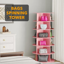 Load image into Gallery viewer, SpaceAid 7 Tier Rotating Shoe Rack Tower, Spinning Shoe Display Lazy Susan, Revolving 360 Shoe Rack Storage Round Carousel, Vertical Handbag Rotate Shoes Closet Organization (7-Tier White)