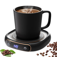 Load image into Gallery viewer, Lerat Coffee Mug Warmer &amp; Mug Set for Desk, Electric Coffee Cup Warmer with Auto Shut Off, 3 Temperature Setting Smart Cup Warmer for Heating Coffee, Milk, Beverage, Candle Jar (Black), 12oz