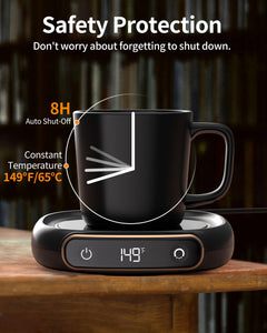 Coffee Mug Warmer, Cup Warmer for Desk with Auto Shut Off, 3 Temp Settings, Mug Warmer for Coffee, Beverage, Milk, Tea, Hot Chocolate, Coffee Warmer Plate in Your Home & Office, Gift (Dark Black)