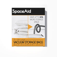 Load image into Gallery viewer, SpaceAid Jumbo Vacuum Storage Bags, Space Saver Sealer Compression Bags for Comforters, Blankets, Pillows, Bedding, Clothes (X-Large 3 Pack)