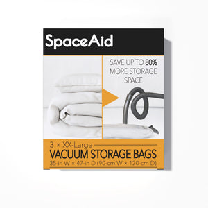 SpaceAid Jumbo Vacuum Storage Bags, Space Saver Sealer Compression Bags for Comforters, Blankets, Pillows, Bedding, Clothes (X-Large 3 Pack)