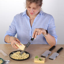 Load image into Gallery viewer, Lemon Zester Grater Three-piece Suit - Heavy Duty Kitchen Tool for Parmesan Cheese, Ginger, Garlic, Nutmeg, Chocolate, Vegetables，Fruits，Stainless Steel Grater Dishwasher Safe Black