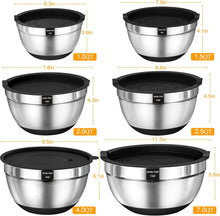 Load image into Gallery viewer, Commercial Quality Baking Sheet Pan Set, Natural Aluminum Cookie Sheet, Mixing Bowls with Airtight Lids Set,