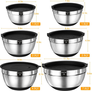 Commercial Quality Baking Sheet Pan Set, Natural Aluminum Cookie Sheet, Mixing Bowls with Airtight Lids Set,
