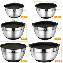 Load image into Gallery viewer, Mixing Bowls with Airtight Lids Set, 26PCS Stainless Steel Khaki Bowls with Grater Attachments, Non-Slip Bottoms &amp; Kitchen Gadgets Set, Size 7, 4, 2.5, 2.0,1.5, 1QT, Great for Mixing &amp; Serving