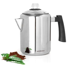 Load image into Gallery viewer, Mixpresso Stainless Steel Stovetop Coffee Percolator, 52 oz Classic Percolator Coffee Pot, Excellent As Camping Pot, 12 Cup Stainless Steel Camping Coffee Makers, Cool-Touch Handle.
