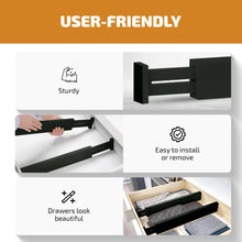 Load image into Gallery viewer, 4 Pack Drawer Dividers Bamboo 2.6&quot; High, 16-22&quot; Adjustable Drawer Organizers for Clothes, Expandable Dresser Separators in Bedroom/Bathroom/Kitchen/Office Organization and Storage (Natural)