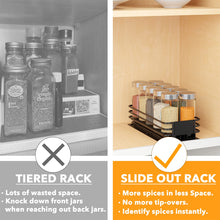 Load image into Gallery viewer, SpaceAid Pull Out Spice Rack Organizer for Cabinet, Heavy Duty Slide Out Seasoning Kitchen Organizer, Cabinet Organizer, with Labels, 4.5&quot; W x10.75 D x8.5 H, 1 Drawer 2-Tier