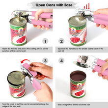 Load image into Gallery viewer, Beneno Can Opener Manual with Magnet, Hand Held Heavy Duty Can Opener with Durable Sharp Blade Smooth Edge, Big Effort-Saving Knob, Soft Grip Rubber Handle, Multifunctional Bottle Opener, Green