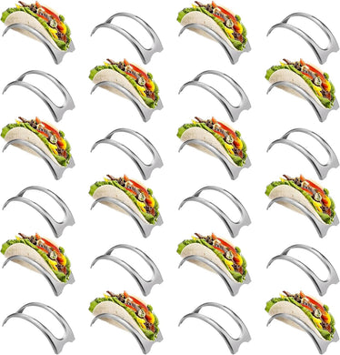 Taco Holder Stand Set of 24 Stainless Steel Taco Holders for Soft Hard Shell Taco Rack Burritos and Tortillas Holder for Kitchen Restaurant