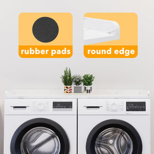 SpaceAid Washer Dryer Countertop, Laundry Wood Shelf Topper with Edge, 54" Width x 27.5" Depth Cover Guard Organizer for Washer and Dryer Laundry Hamper Counter Storage Organization (Black)