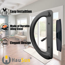 Load image into Gallery viewer, Patio Door Handle Set + Mortise Lock 45° Perfect Replacement for Sliding Glass Door Fits 3-15/16” Screw Hole Spacing, Non-keyed with Latch Locks,White Diecast,Reversible Design(Non-Handed)