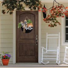 Load image into Gallery viewer, Hello Door Sign - Round Welcome Sign for Front Door, Welcome Wreath Si