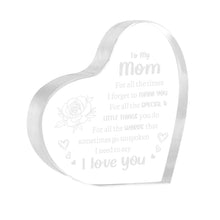 Load image into Gallery viewer, Gifts for Mom - Personalized Acrylic Plaque Heart Shaped Keepsake, Mom