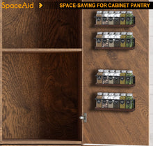 Load image into Gallery viewer, SpaceAid Spice Rack Organizer for Cabinet Door or Wall Mount (4 Pack) with 415 Spice Labels - Wood Hanging Seasoning Shelf for Cupboard Pantry or over the Stove