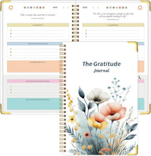 Load image into Gallery viewer, The Gratitude Journal for Women &amp; Men, Hardcover Spiral 5 Minute Daily Gratitude Journal for More Happiness, Optimism, Affirmation &amp; Reflection with Prompts &amp; Quotes, Undated Daily Journals(93 pages / 3 months supply) Gifts