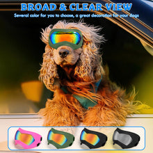 Load image into Gallery viewer, Large Dog Sunglasses Dog Goggles Pet Glasses Pet Eyewear with Adjustable Strap, Glasses for Medium Large Dog Swimming Skating Glasses Windproof Dustproof UV Proof (Black-Colorful)