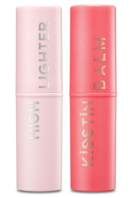 KAHI Kisstin Pink Face Balm Moisturizer Lip and Check Stick + Face Highlighters & Luminizers | Nourishing Miracle Balm Korean Lip Moisturizer Cheek Blush Pink Makeup Highlighter Stick (0.30 fl oz, EA)