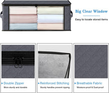 Load image into Gallery viewer, HomeHacks 2-Pack Large Laundry Basket and 3-Pack Grey Storage Bgas for Organizing, Clothing, Bedroom, Comforter, Closet, Dorm Bundle