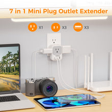 Load image into Gallery viewer, USB Charger Block, TESSAN Wall Plug Adapter with Electrical 4 Box Splitter 3 USB Wall Charger Ports, Multi Plug Outlet Extender Charging for Cruise, Travel, Office, Dorm Essentials