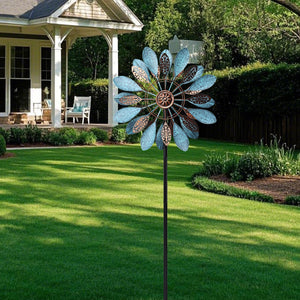 WONDER GARDEN Wind Spinners Outdoor - 2 Pack Small Metal Hummingbird Green Wind Spinner Windmill, Wind Sculpture for Yard Patio Lawn Decor