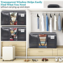 Load image into Gallery viewer, HomeHacks Extra Large Moving Bags with Visible PVC Window, Lightweight but Durable Storage Bags with Reinforced Handles, Storage Totes for Packing, Moving, Storage (93L, 6-Pack)