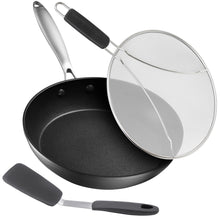 Load image into Gallery viewer, Belwares Nonstick Frying Pan with Spatula &amp; Lid - 10 Inch Non Stick Skillet Egg Frying Pan - Lightweight Aluminum Hard-Anodized Fry Pan for Kitchen Cooking with Gas, Electric, Oven or Induction